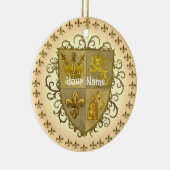 Achternaam Lion Family Crest Keramisch Ornament (Rechts)