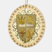 Achternaam Lion Family Crest Keramisch Ornament (Links)