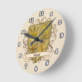 Achternaam Lion Family Crest Ronde Klok (Hoek)