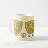 Achternaam Lion Shield Family Crest Koffiemok (Voorkant links)