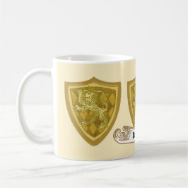 Achternaam Lion Shield Family Crest Koffiemok