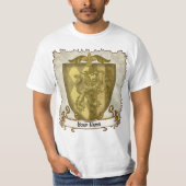 Achternaam Lion Shield Family Crest T-shirt (Voorkant)