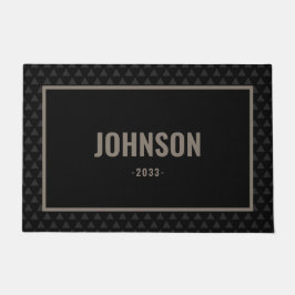 Achternaam moderne zwarte persoonlijke familie deurmat