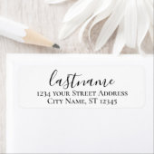 Achternaam - Morgana Script Custom Return-adres Etiket (Insitu)
