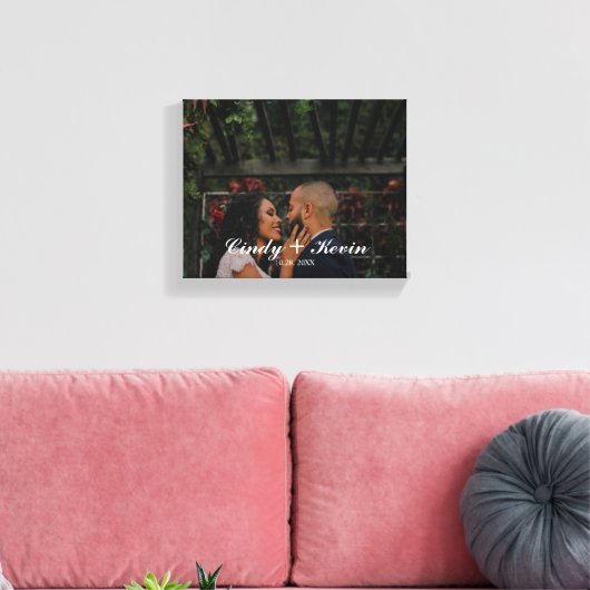 Achternaam of huwelijksdatum van de aangepaste fam canvas afdruk (Insitu (Woonkamer))