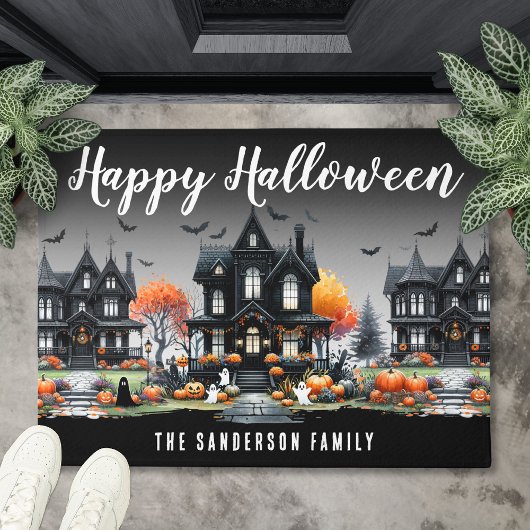 Achternaam Prettig Halloween Deurmat
