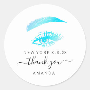 Achternaam - Promotionele knollen Logo White Blue Ronde Sticker