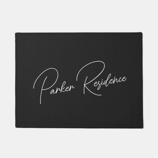 Achternaam Residence Modern Minimal Black Achterna Deurmat (Voorkant)