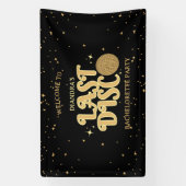 Achternaam Retro Gold 70s Bachelorette Spandoek (Verticaal)