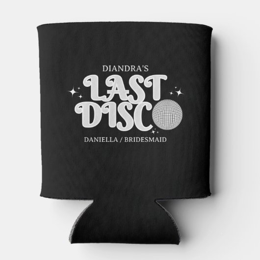 Achternaam Retro Silver 70s Bachelorette Blikjeskoeler (Achterkant)