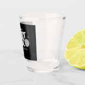 Achternaam Retro Silver 70s Bachelorette Shot Glas (Rechts)