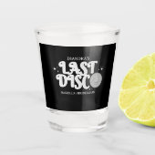 Achternaam Retro Silver 70s Bachelorette Shot Glas (Voorkant)