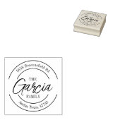 Achternaam rond retouradres rubberstempel (Gestempeld)