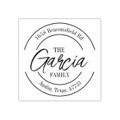 Achternaam rond retouradres rubberstempel (Afrduk)