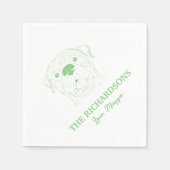 Achternaam Rottweiler bruiloft servetten (Voorkant)