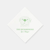 Achternaam Rottweiler bruiloft servetten (Hoek)