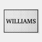Achternaam Tegel Doormat (zwart en wit) Deurmat (Voorkant)