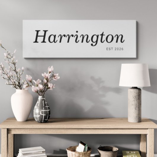 Achternaam Teken Est Datum lang smal kan worden in Canvas Afdruk