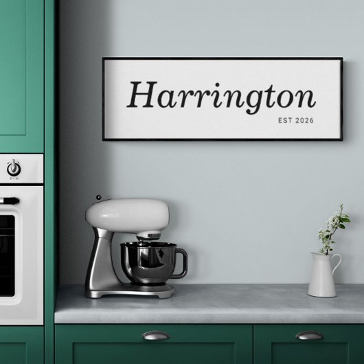 Achternaam Teken Est Datum lang smal kan worden in Canvas Afdruk