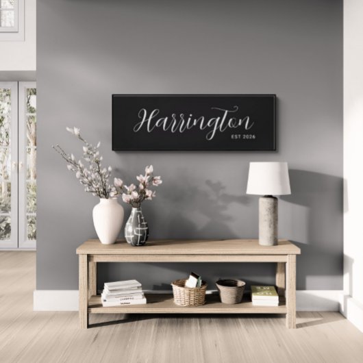 Achternaam Teken Est Datum Lange Canvas Familie Gi