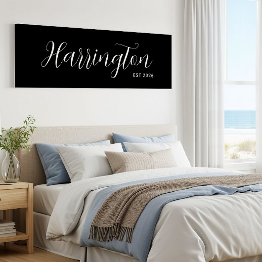 Achternaam Teken Est Datum Lange Canvas Familie Gi Afdruk