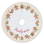 Achternaam van de kerstman Gingerbrood Fleece Kerstboom Rok (Voorkant)