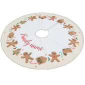 Achternaam van de kerstman Gingerbrood Fleece Kerstboom Rok (Gekanteld)