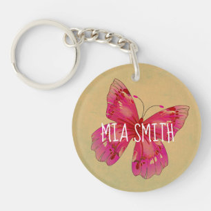  achternaam van de oosterse roze vlinder sleutelhanger
