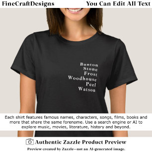 Achternaam Voornaam Bekende Naam Trend Custom 02W T-shirt