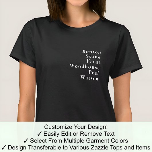 Achternaam Voornaam Beroemde naam Trend Custom 02W T-shirt