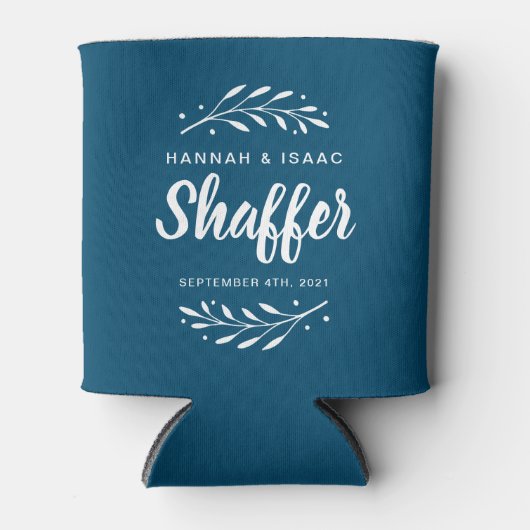 Achternaam Wedding Favor Blikjeskoeler (Voorkant)