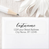 Achternaam - Weduwscript lettertype - Retouradres Etiket (Insitu)