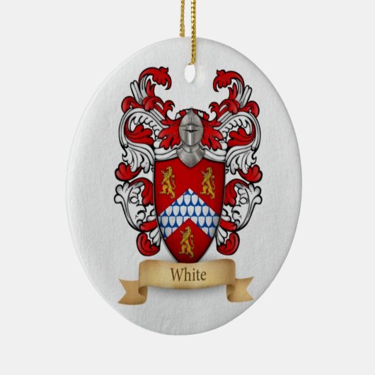Achternaam Witte Wapen Keramisch Ornament (Rechts)