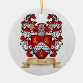 Achternaam Witte Wapen Keramisch Ornament (Voorkant)