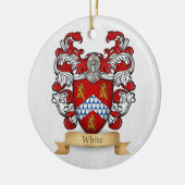 Achternaam Witte Wapen Keramisch Ornament (Links)