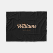 Achternaam zwarte en Tan Persoonlijke familie Fleece Deken (Voorkant (Horizontaal))