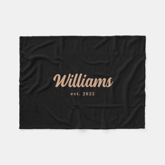 Achternaam zwarte en Tan Persoonlijke familie Fleece Deken (Voorkant (Horizontaal))