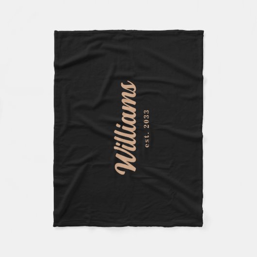 Achternaam zwarte en Tan Persoonlijke familie Fleece Deken (Voorkant)