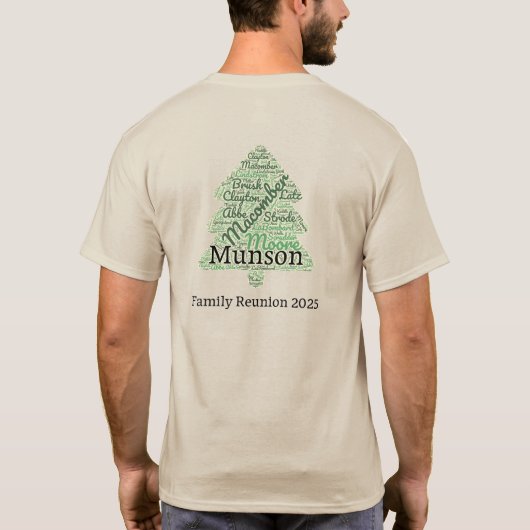 Achternamen Tree 2025 T-shirt (Achterkant)