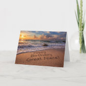 Achternichtje Gefeliciteerd op het Strand Kaart (Voorkant)