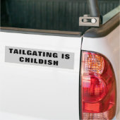Achteroprijden is kinderachtig (breed) bumpersticker (Op Truck)