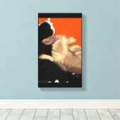 Achteroverleunend Oudere Chihuahua Denken aan Dine Canvas Afdruk (Insitu (Houten vloer))