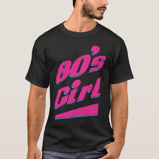 Achterprint 80s meisje t-shirt (Voorkant)