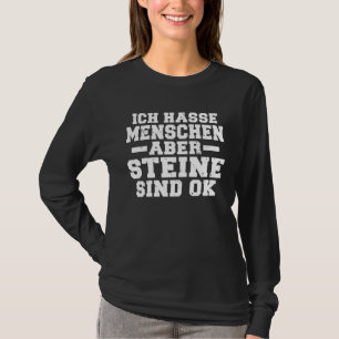 Achterprint Ik haat mensen maar stenen zijn oké T-shirt