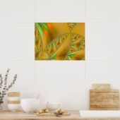 Achterrand sierpinski driehoek Fractal Art print (Keuken)