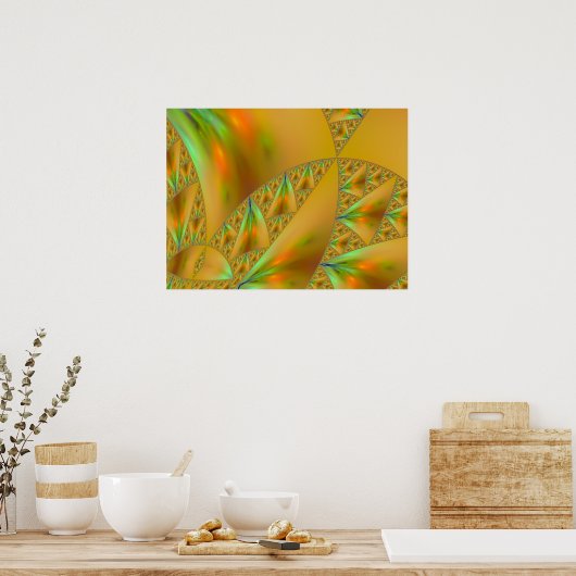 Achterrand sierpinski driehoek Fractal Art print (Keuken)