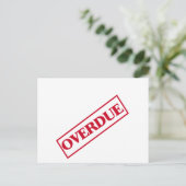 Achterstallig stempel — rode inkt briefkaart (Staand voorkant)