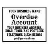 Achterstallige account met naam, adres, enz. rubberstempel (Afrduk)