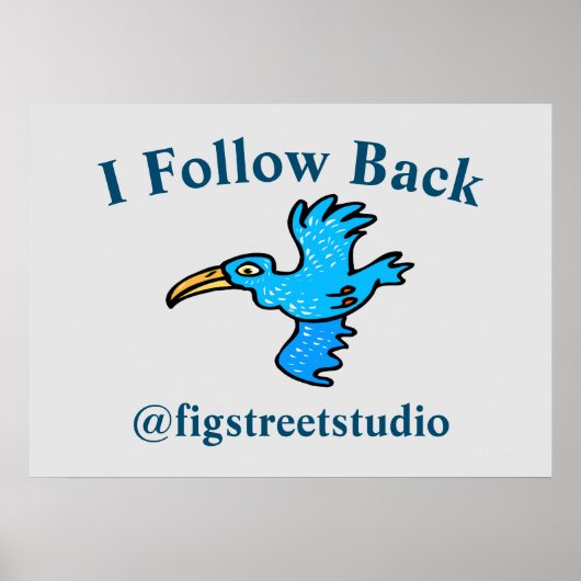 Achterste blauwe vogel, Poster (Voorkant)