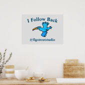 Achterste blauwe vogel, Poster (Keuken)